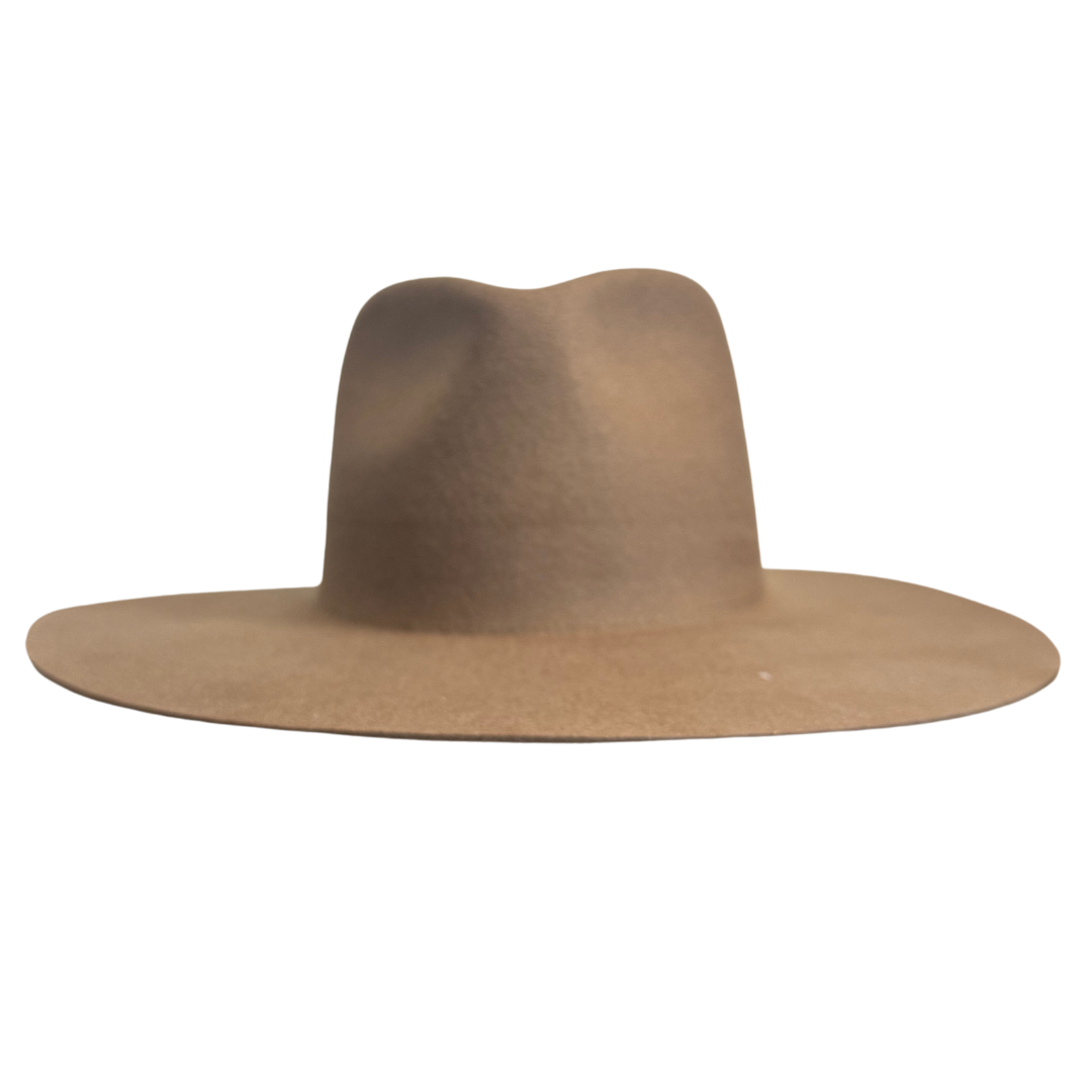 Fedora - Wide Brim Pointed Crown (Light Brown)