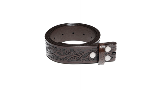 Dark Brown Floral Snap Belt