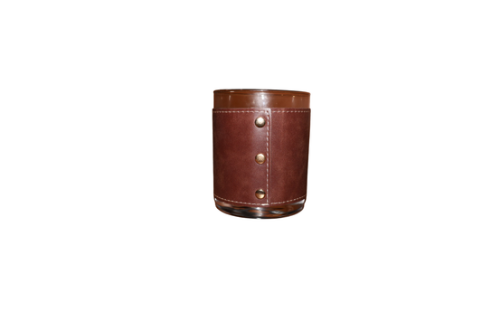 Leather-wrapped Rocks Glass